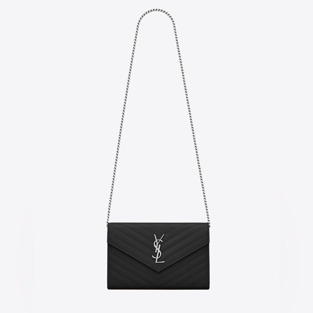 ‼️YSL Cassandre Chain Wallet in Grain De Poudre Leather‼️